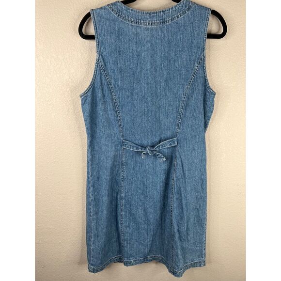 New York Jeans Sleeveless Denim Dress With Button-Front & Pockets Sz 12 - Picture 10 of 14